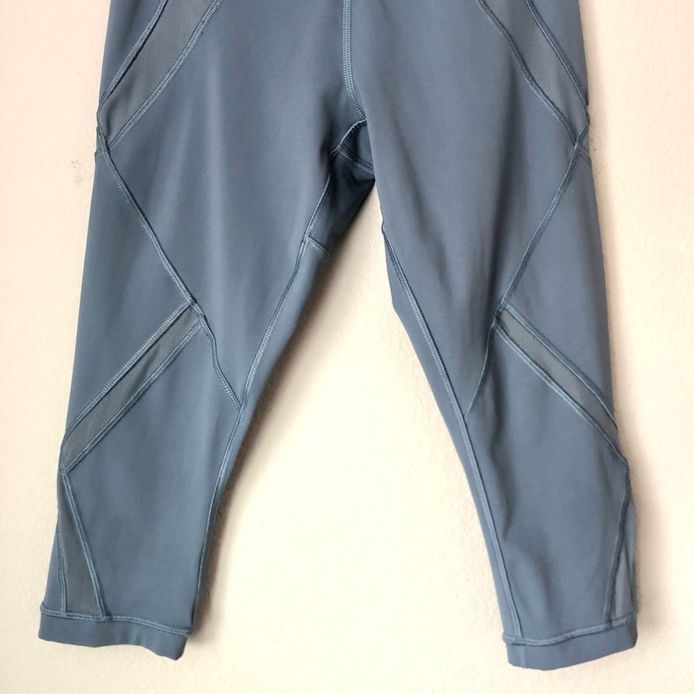 Lululemon Mesh Inset Cropped Leggings | Size 4 | Gunsmoke Blue - Picture 4 of 14